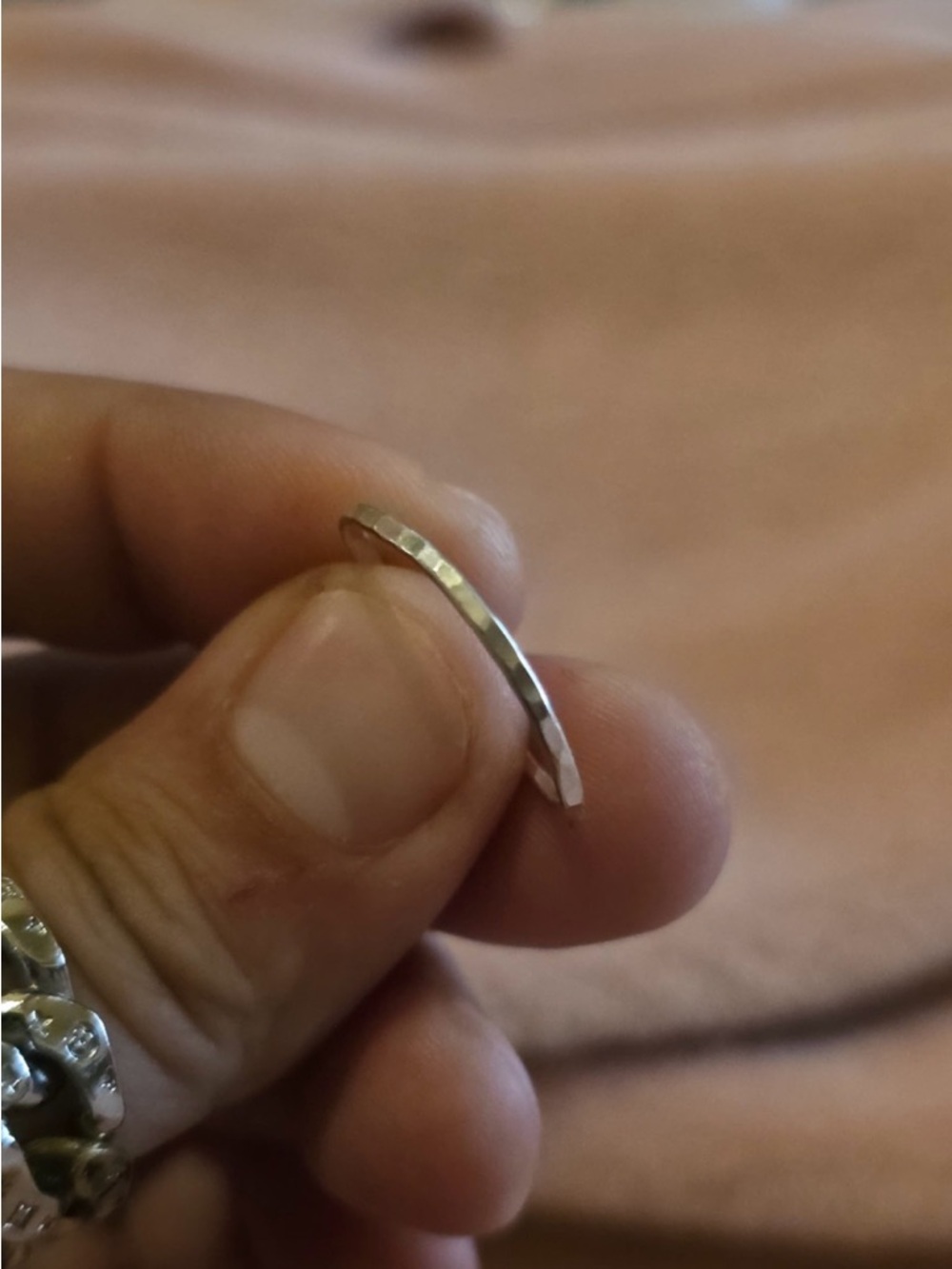 James Avery Silver HAMMERED Stacking Ring - Picture 4 of 4